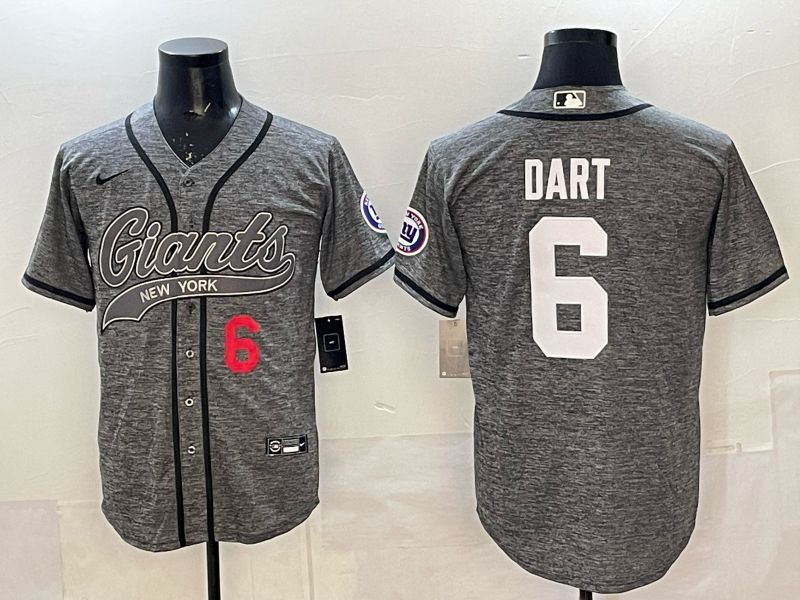 Men 2025 New York Giants #6 Dart Grey Joint Name Nike Limited NFL Jersey 03->new york giants->NFL Jersey